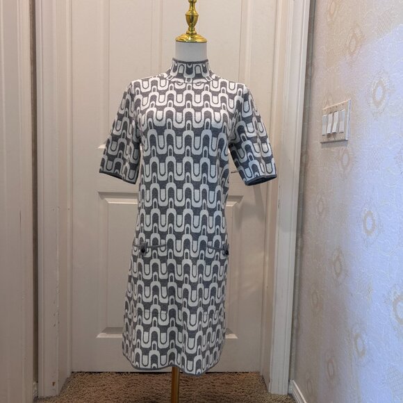 MAEVE The Annalise Mock-Neck Chenille Sweater Mini Dress in Medium Retro Mod - Picture 2 of 9